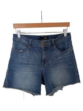 1822 Denim Women's Medium Blue Raw Hem Jean Shorts